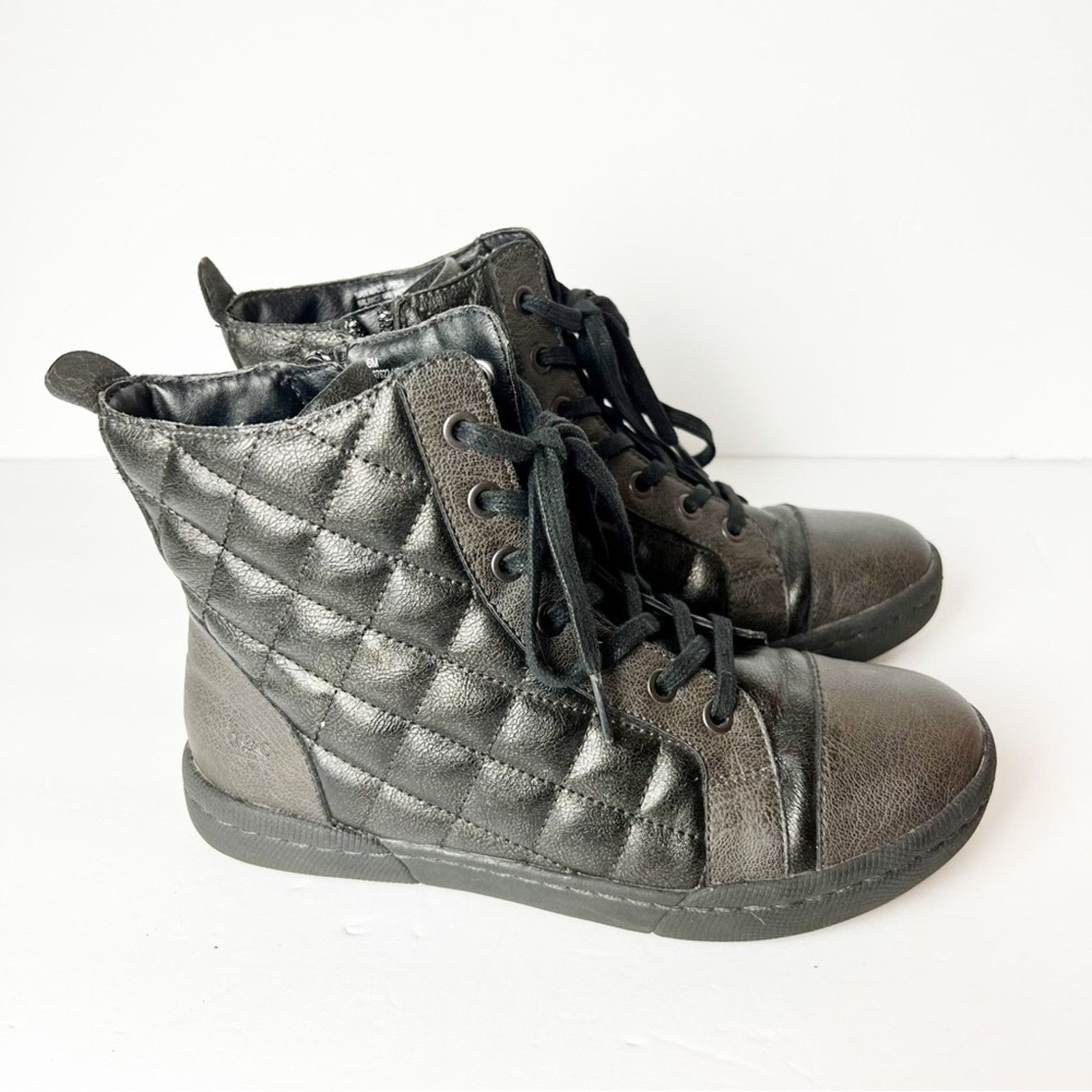 Boc Boc Leather Grey Leather Quilted Side Zip Booties Women 6M Size US 6 / IT 36 - 3 Thumbnail