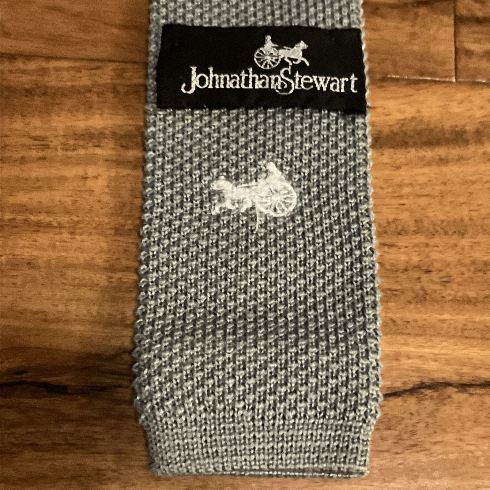 Other Vtg Knit Tie Square End Gray Chariot Emblem 1980s Academia Size ONE SIZE - 7 Thumbnail