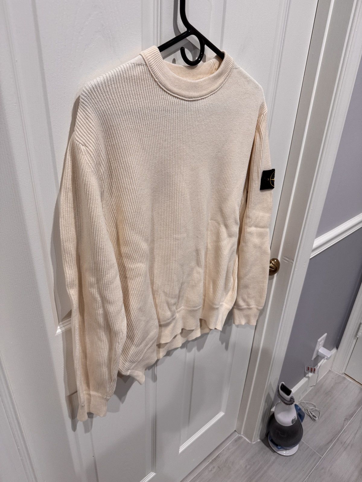 Stone Island Stone Island Mens Creme Knit Sweater Size M (fits TTS) Size US M / EU 48-50 / 2 - 2 Thumbnail