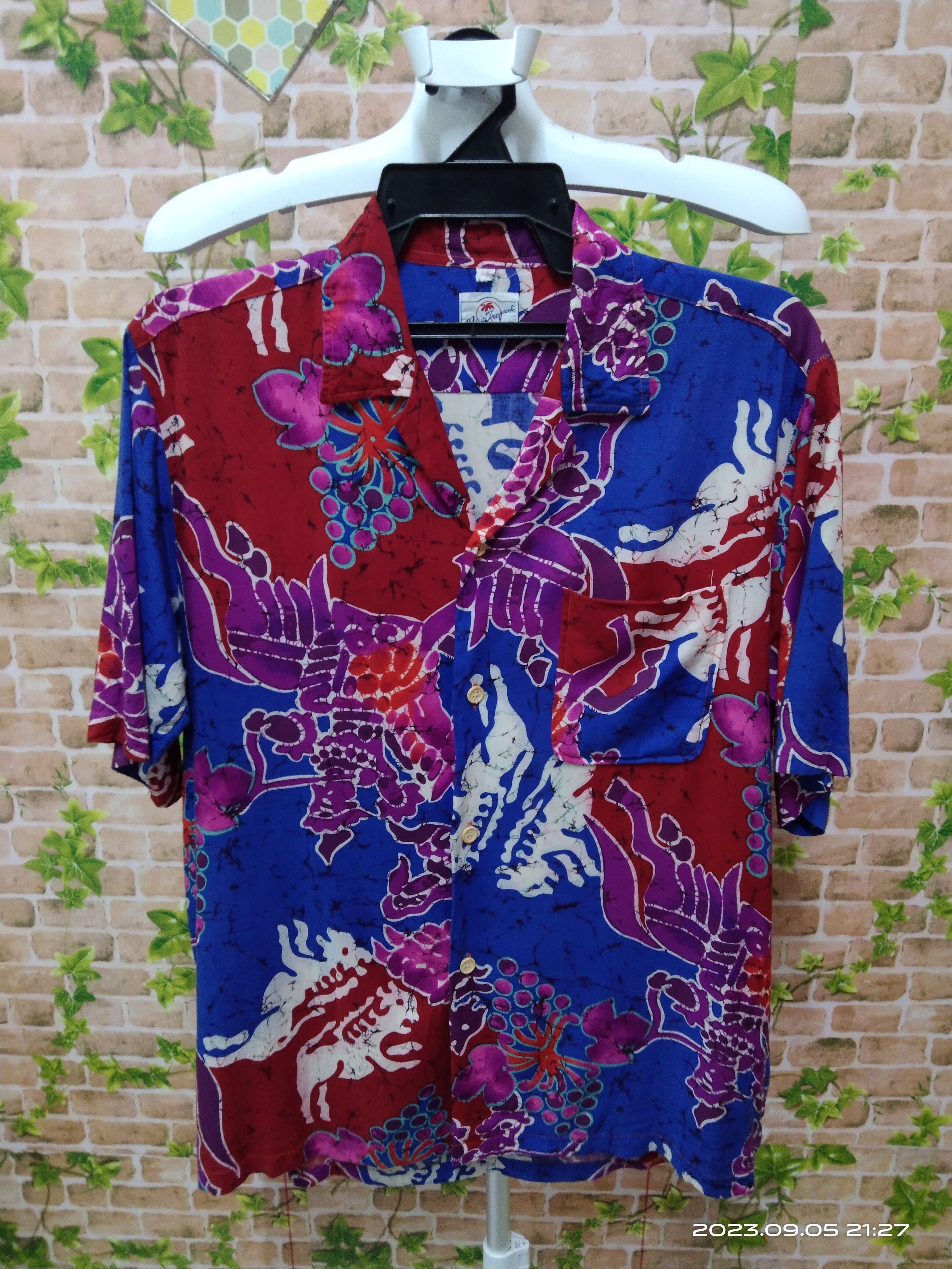 Japanese Brand RAYON TROPICAL TIGER BONES X HORSE MOTIF Size US M / EU 48-50 / 2 - 1 Thumbnail