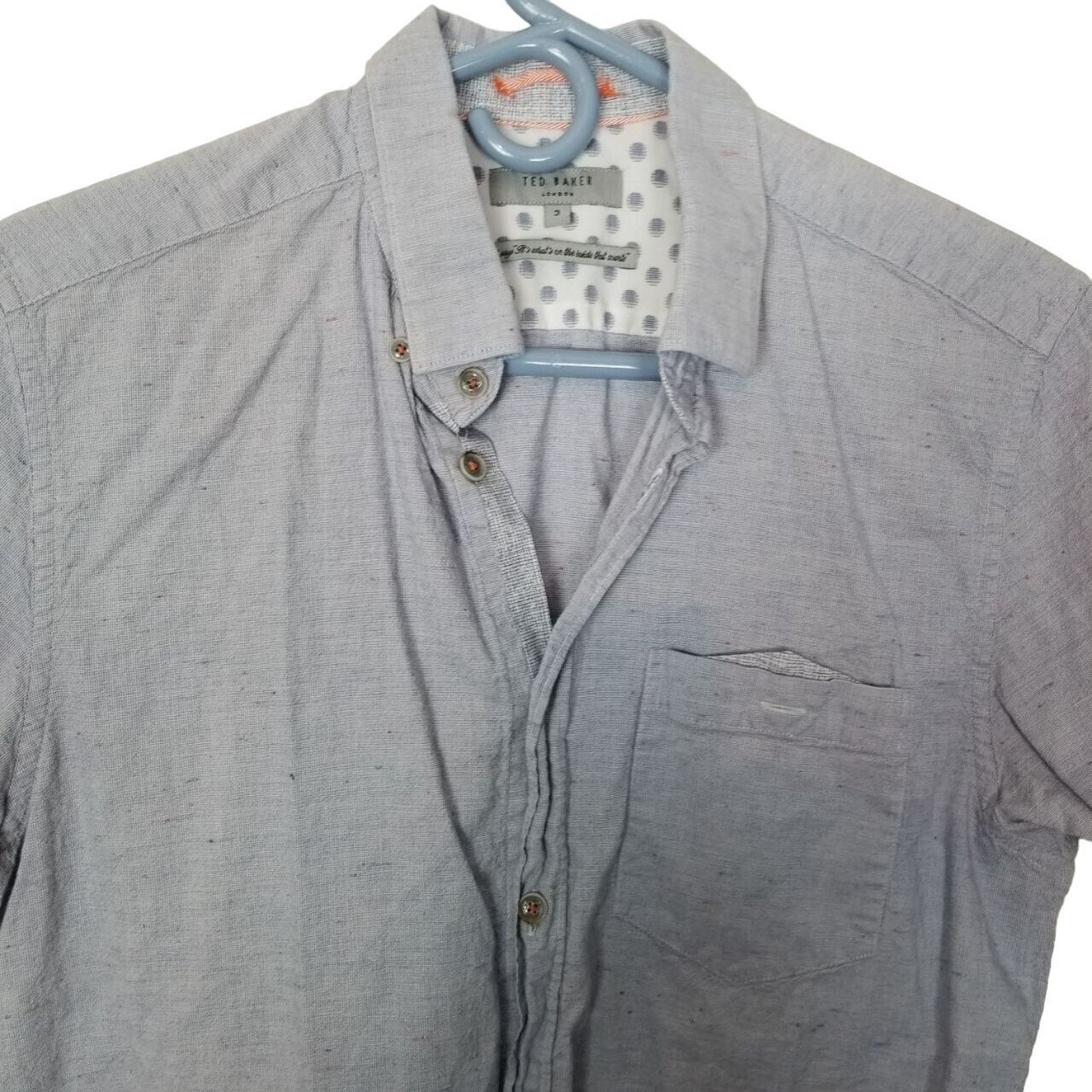 Ted Baker Ted Baker Mens Button Shirt Size 3 Medium Light Blue Preppy Size US M / EU 48-50 / 2 - 2 Thumbnail