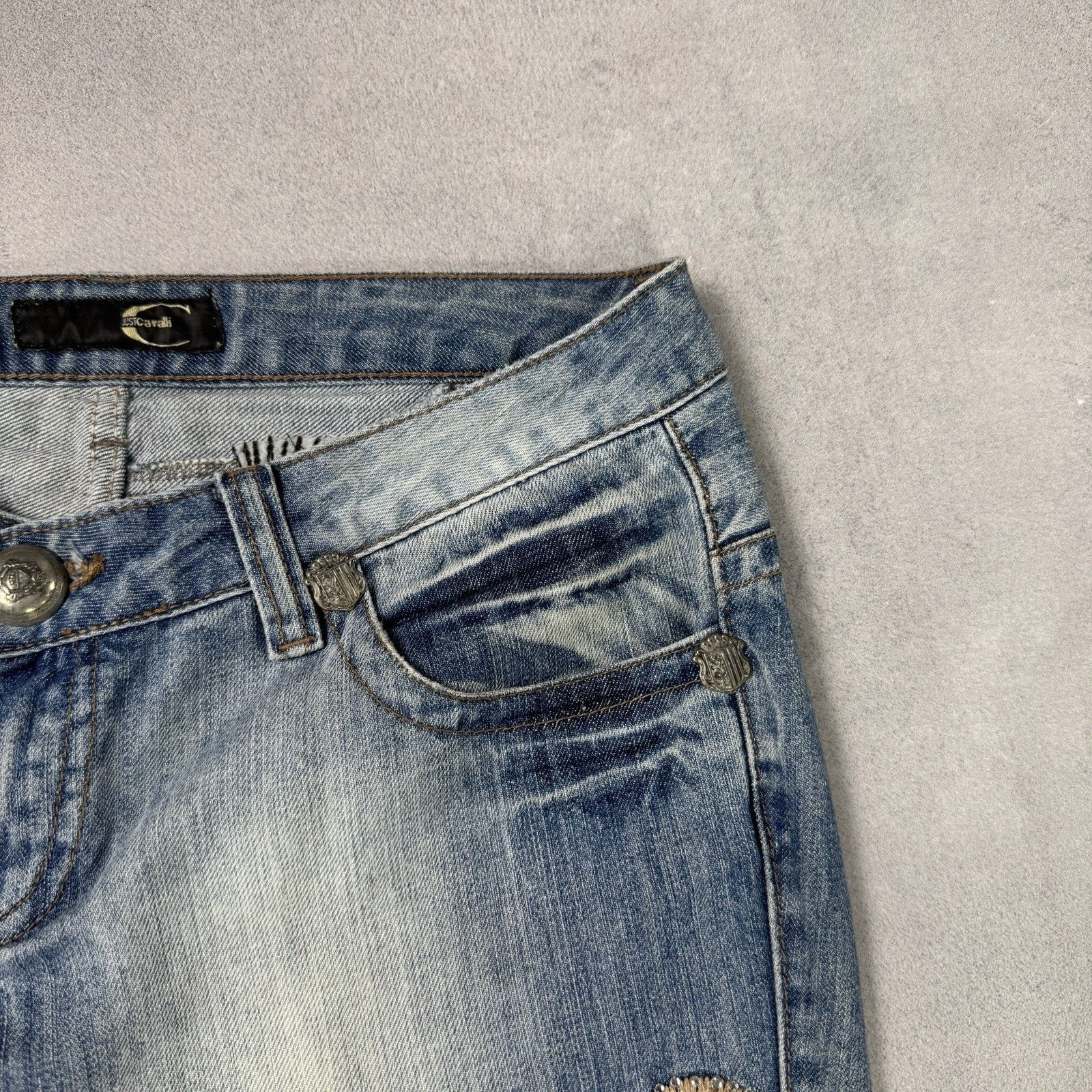 Just Cavalli Vintage Just Cavalli Blue Denim Pants Embroidered Jeans Size 30" / US 8 / IT 44 - 3 Thumbnail