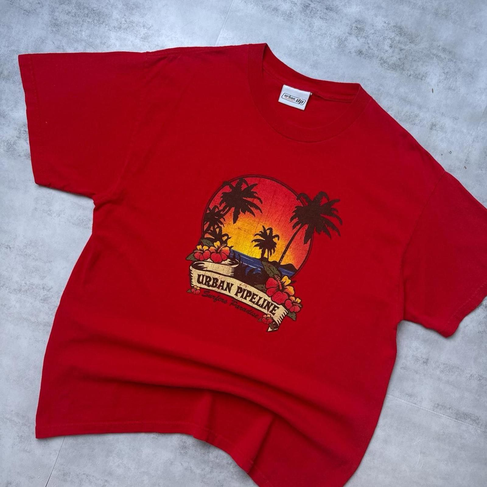 Other Y2K Surf Urban Pipeline 00s Red T shirt Size US M / EU 48-50 / 2 - 2 Thumbnail