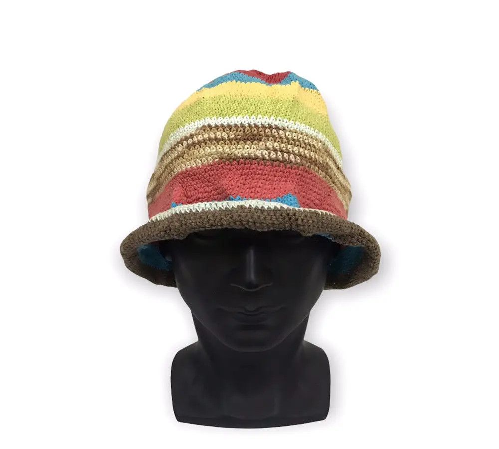 Japanese Brand × Kapital × Vintage Japanese Brand Knit Multicolour Bucket Hat Size ONE SIZE - 1 Thumbnail