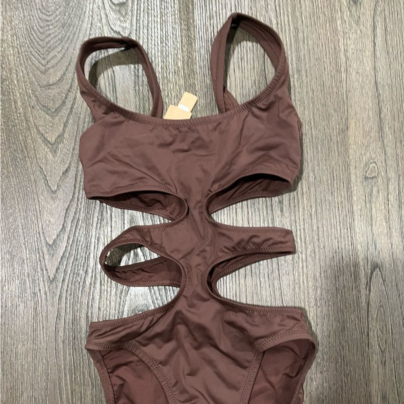 SKIMS NWT Skims Swim Tank Monokini One Piece Swimsuit Cocoa XXS Size ONE SIZE - 3 Thumbnail