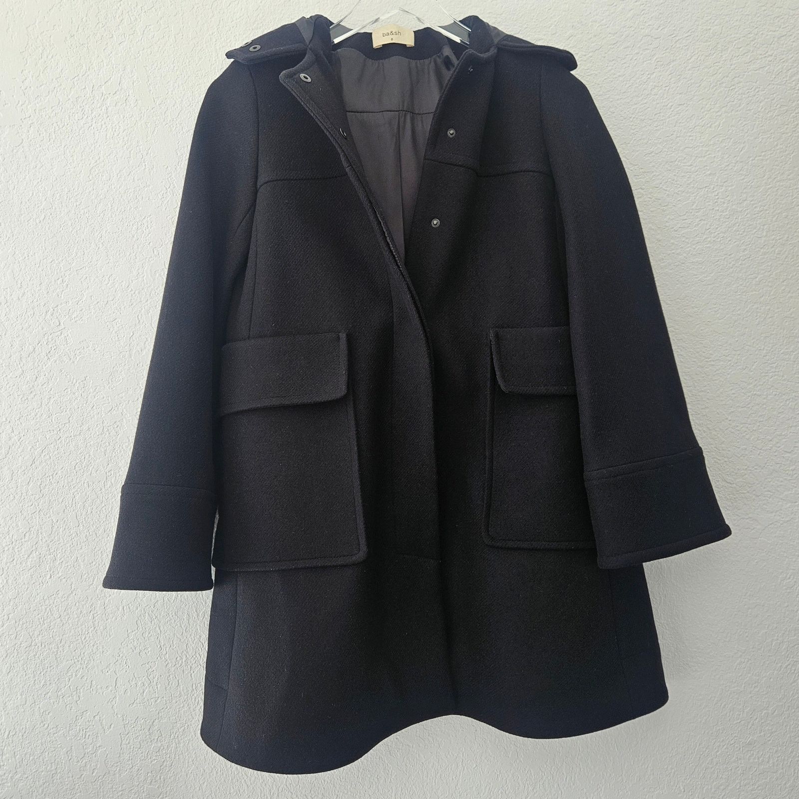 ba&sh Ba&sh Wool Blend Hooded Peacoat Size XS / US 4 Size S / US 4 / IT 40 - 10 Thumbnail