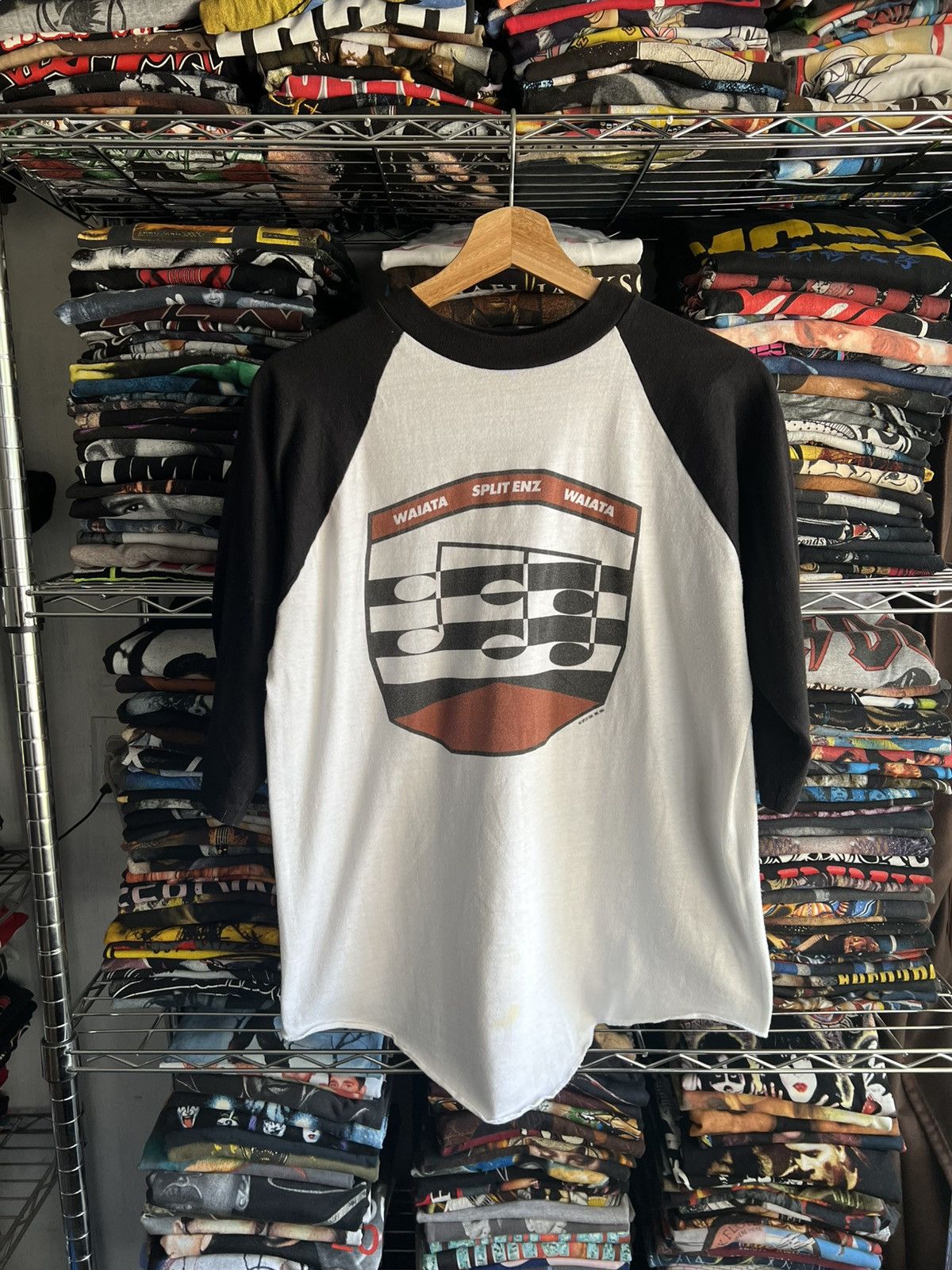 Vintage 1981 Split Enz Waiata Single Stitch Baseball Tee 80s Size US L / EU 52-54 / 3 - 1 Thumbnail