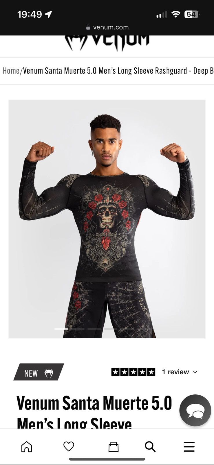 Nike × Under Armour Venum Santa Muerte 5.0 Men’s Long Sleeve Rashguard Size US L / EU 52-54 / 3 - 1 Thumbnail