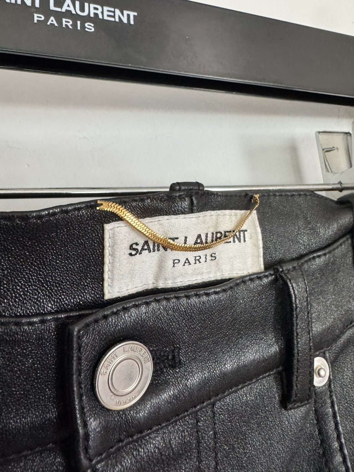 Saint Laurent Paris Lamb Leather Skinny Pants Size US 31 - 5 Thumbnail