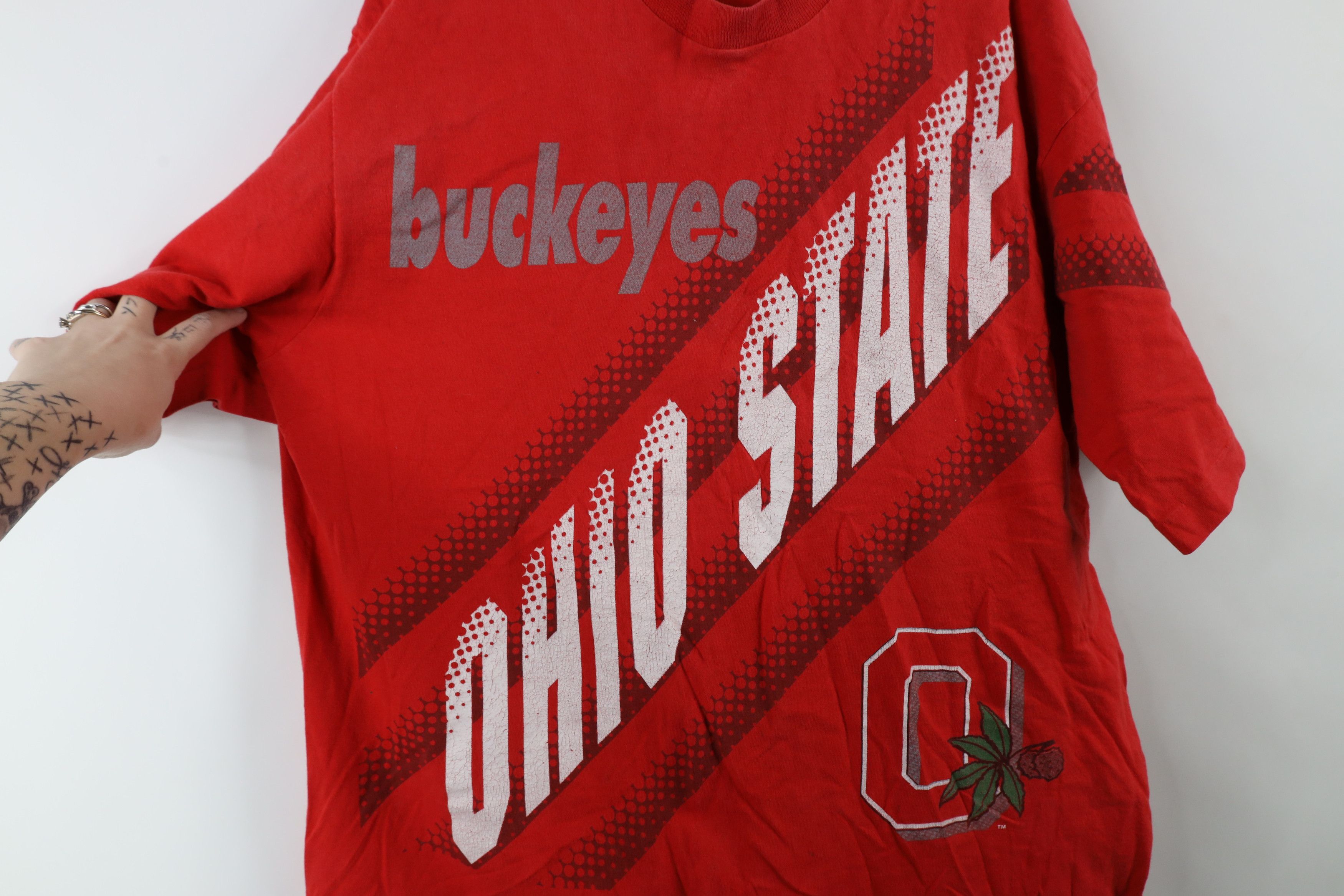 Vintage Vintage 90s All Over Print Ohio State University T-Shirt Size US XL / EU 56 / 4 - 5 Thumbnail