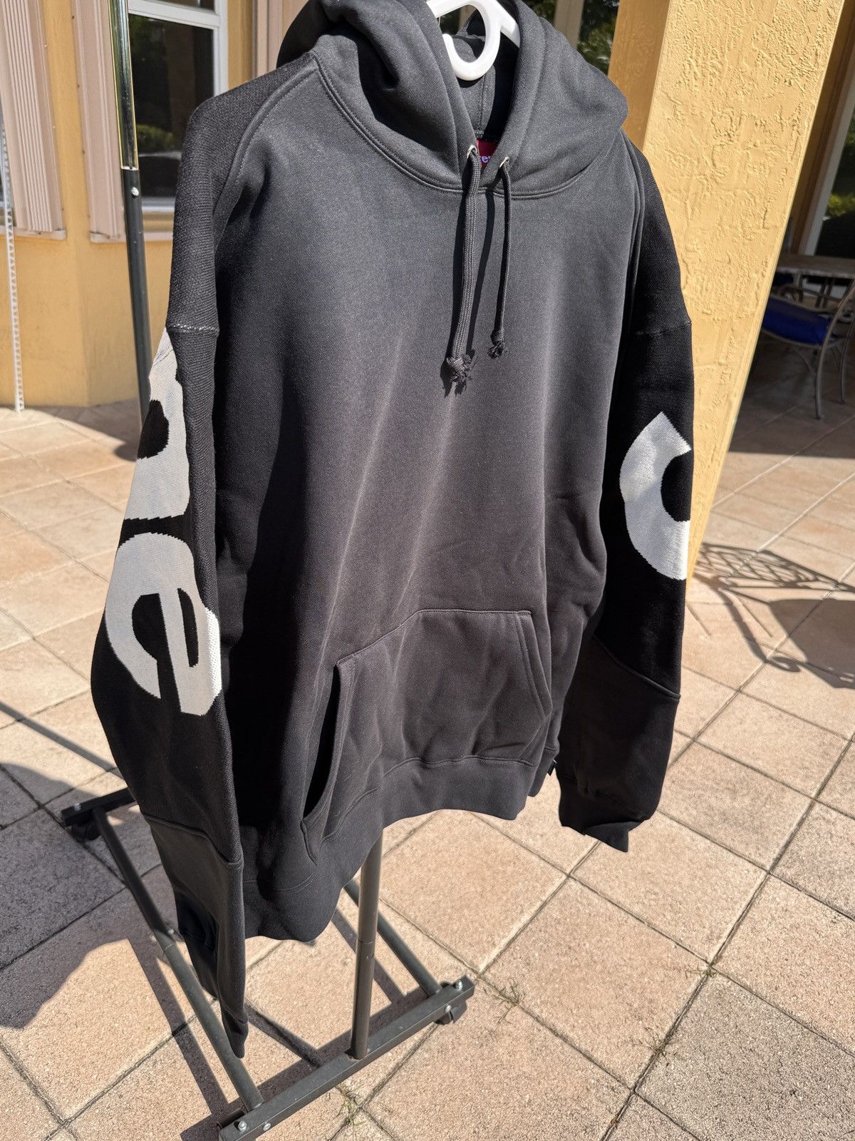 Supreme Supreme Big Logo Jacquard Hooded Sweatshirt Black size XL Size US XL / EU 56 / 4 - 3 Thumbnail
