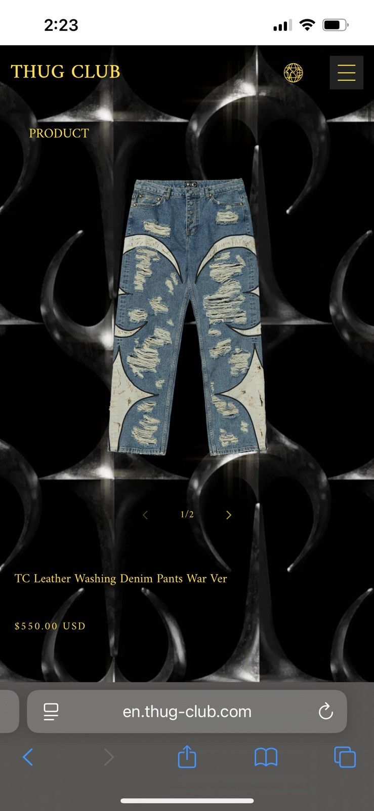 Thug Club Thug Club - Leather Washing Denim Pants War Ver Size US 31 - 8 Thumbnail
