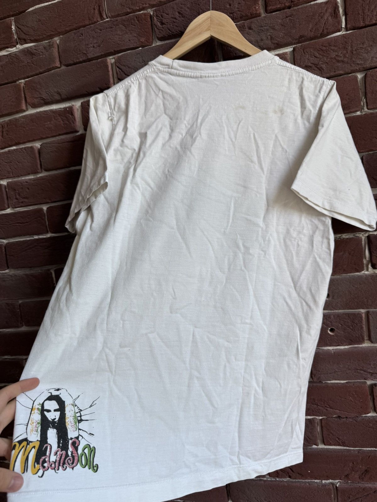 Band Tees Rare Vintage 00s Marilyn Manson Tour Metal Band Tee White M Size US M / EU 48-50 / 2 - 12 Thumbnail