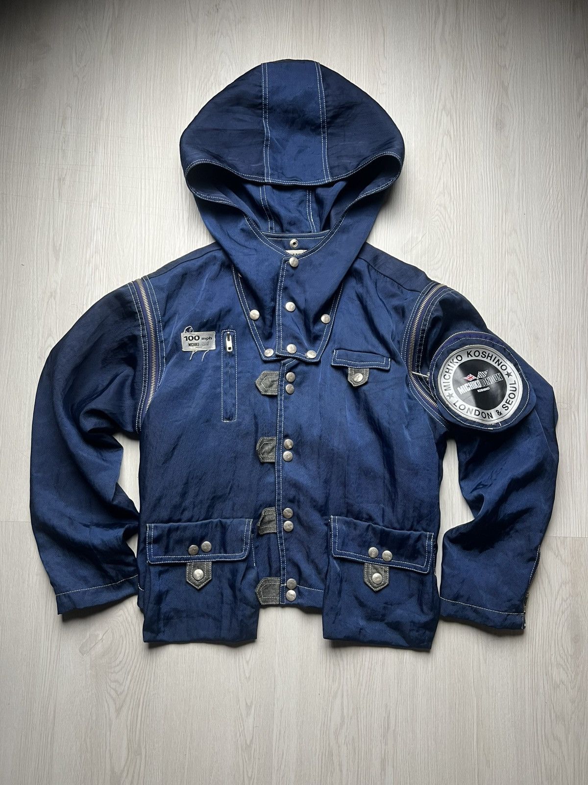 Michiko Koshino London Rare Michiko Koshino Detachable Sleeve Bomber Cargo Jacket Size US S / EU 44-46 / 1 - 4 Thumbnail