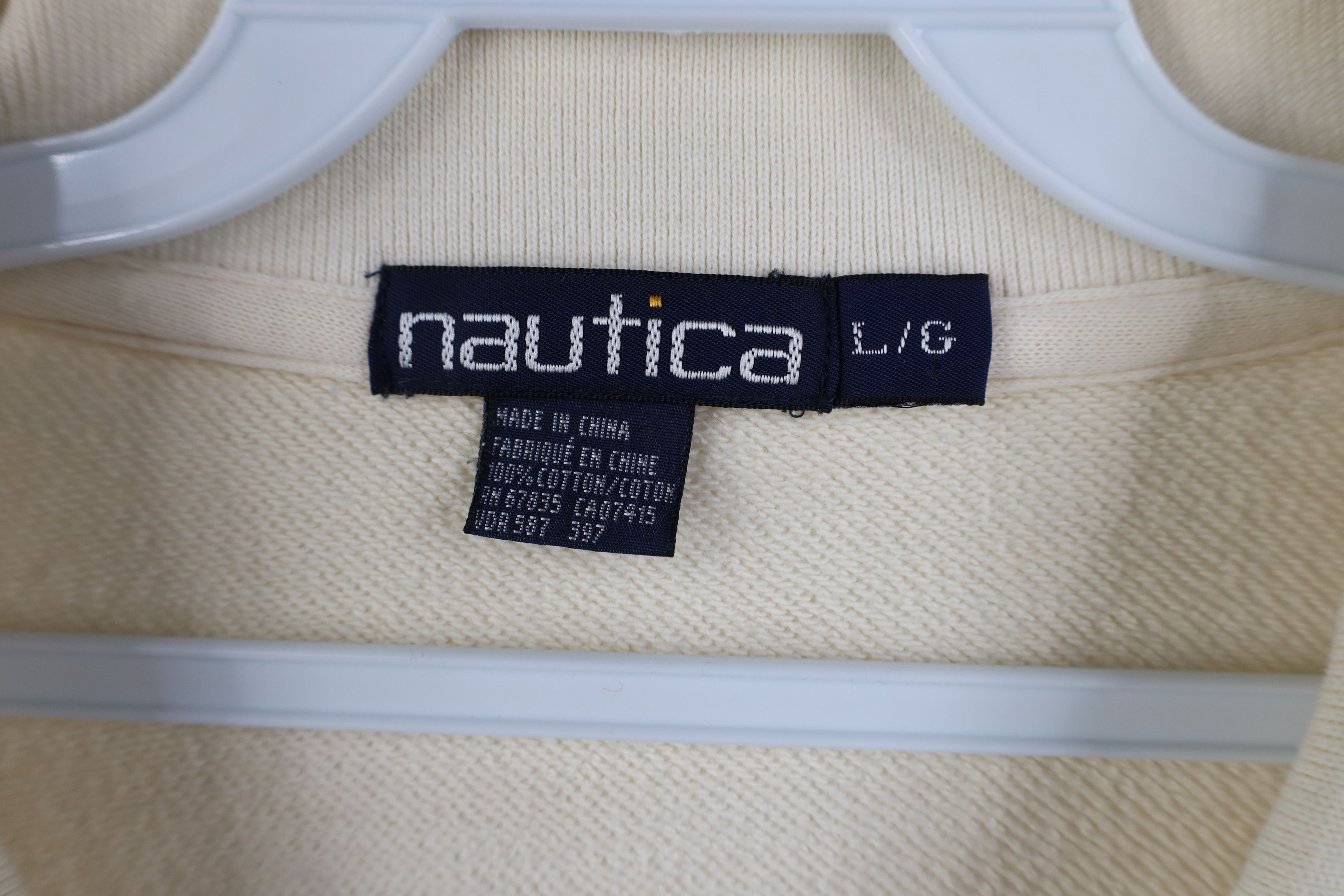 Nautica Vintage 90s Nautica Striped Collared Pullover Sweatshirt Size US L / EU 52-54 / 3 - 6 Thumbnail