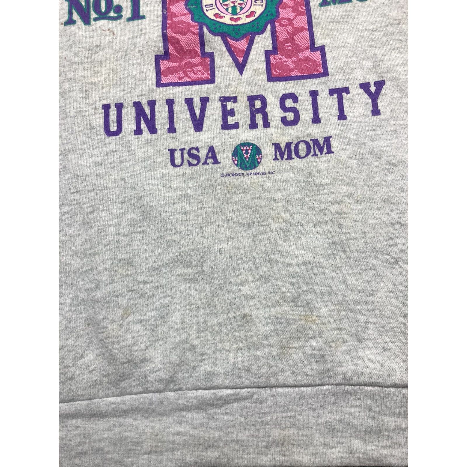 MOTHER VINTAGE 80s crewneck sweatshirt Mom university college mother flower FOTL XL Sweatshirt Men Gray Pullover Size US XL / EU 56 / 4 - 7 Thumbnail