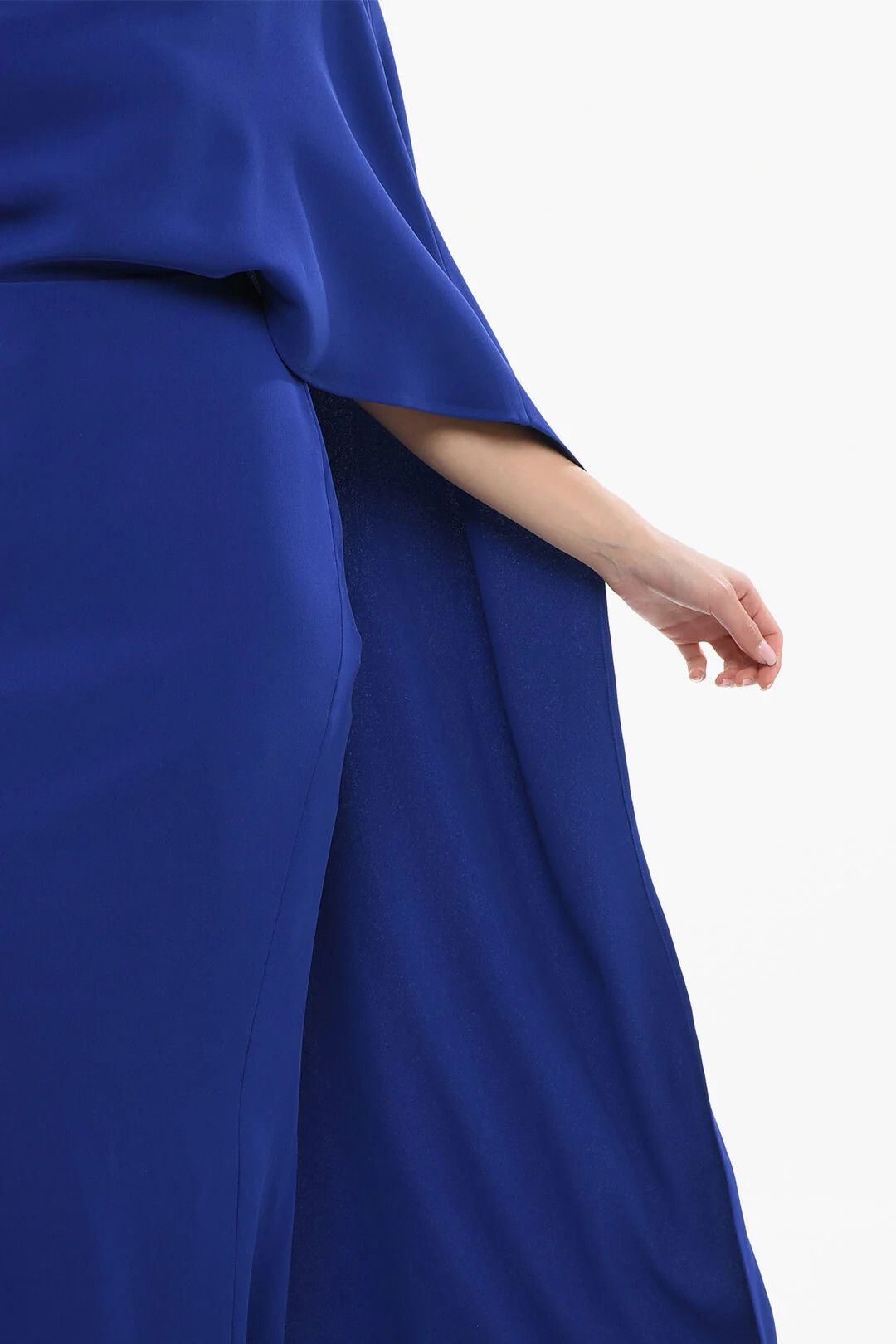 Valentino og1mm0426 Silk Boat-neck Dress in Blue Size S / US 4 / IT 40 - 3 Thumbnail