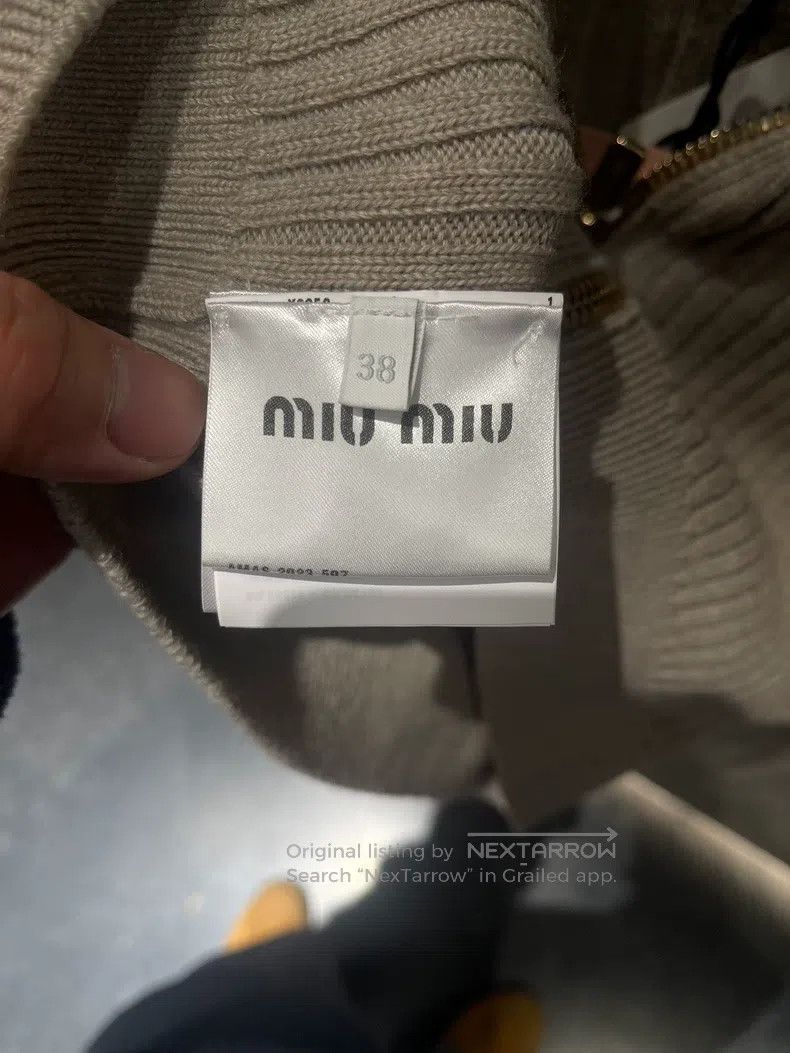 Miu Miu Miu Miu Oatmeal Knit Zip-up Jacket Size XS / US 0-2 / IT 36-38 - 6 Thumbnail