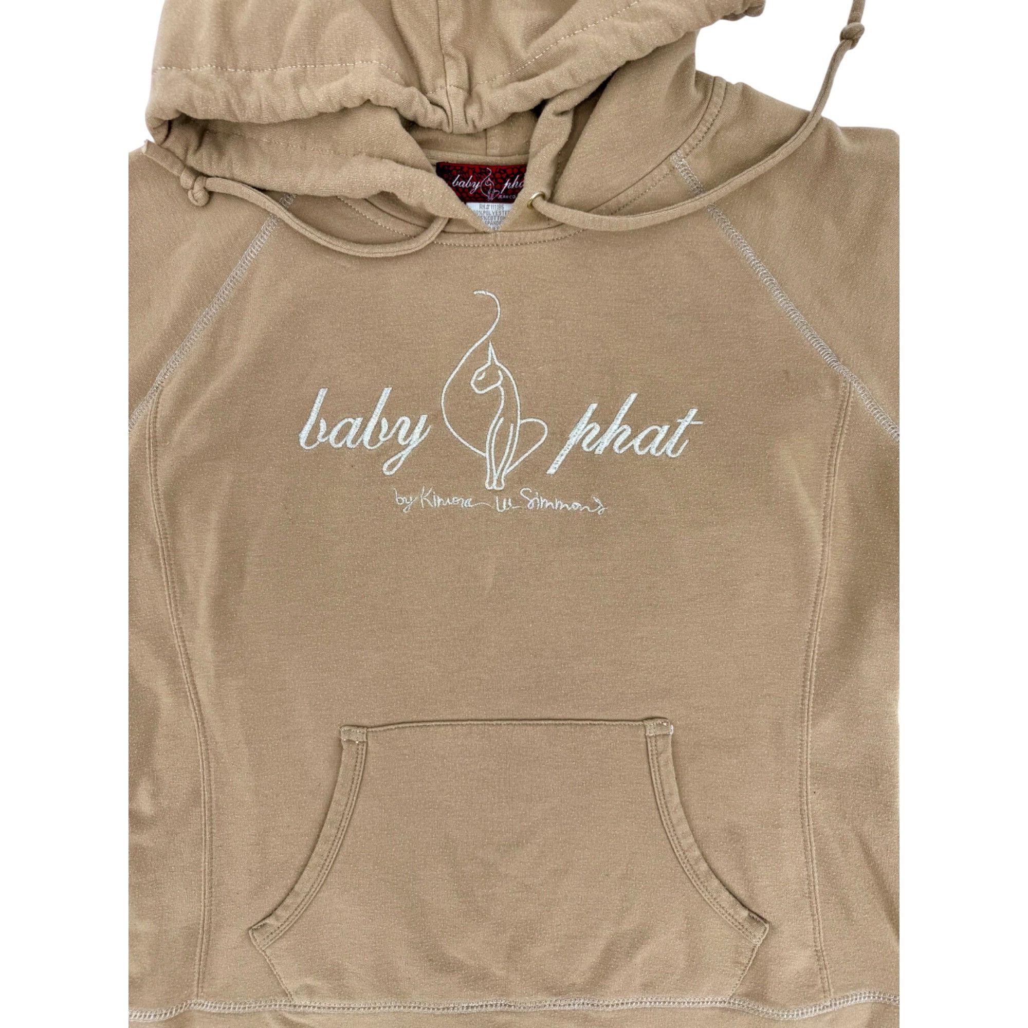 Other Vtg Y2K Baby Phat Tan Silver Embroidered Logo Hoodie Sweatsh Size L / US 10 / IT 46 - 15 Thumbnail