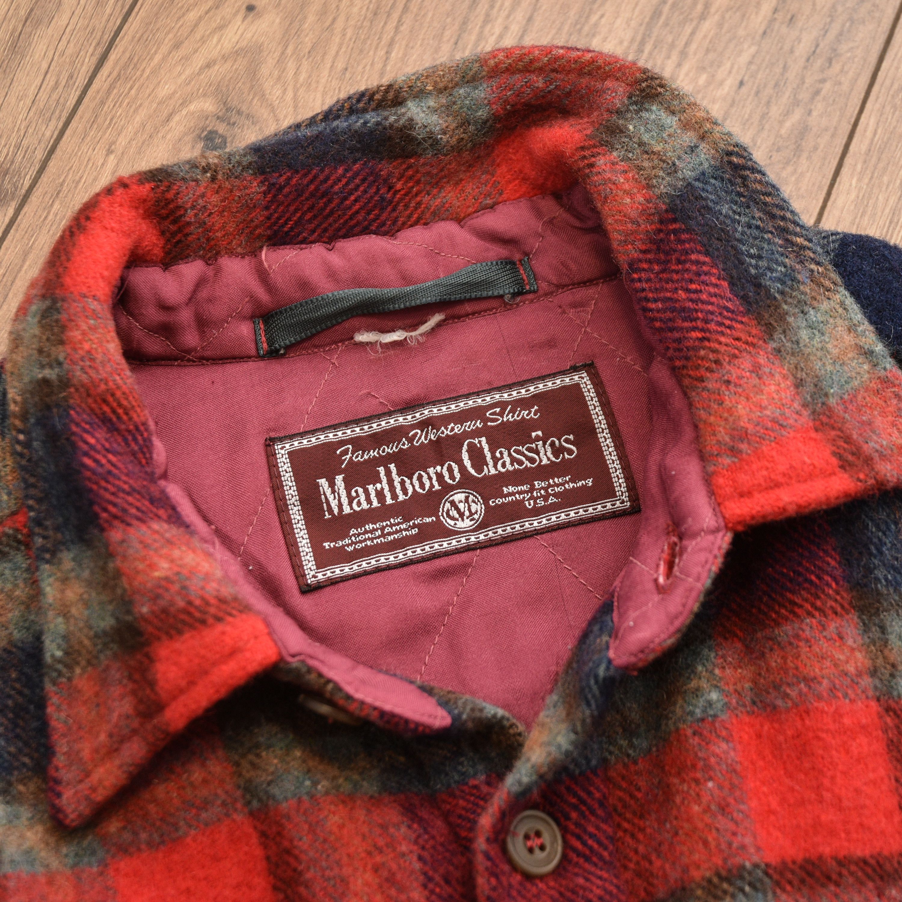 Marlboro Classics MARLBORO CLASSICS Wool Flannel Shirt Plaid Western XL-L Size US XL / EU 56 / 4 - 11 Thumbnail