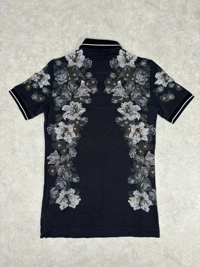 Dolce & Gabbana 2010s Dolce & Gabbana Black Polo Cotton Floral Embroidered Size US S / EU 44-46 / 1 - 5 Thumbnail