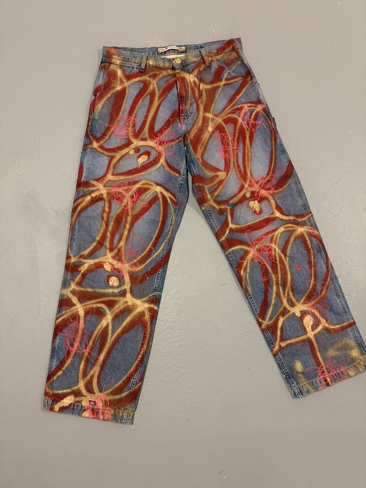 Skoloct Skoloct hand panted jeans 1of1 Size US 34 / EU 50 - 1 Thumbnail