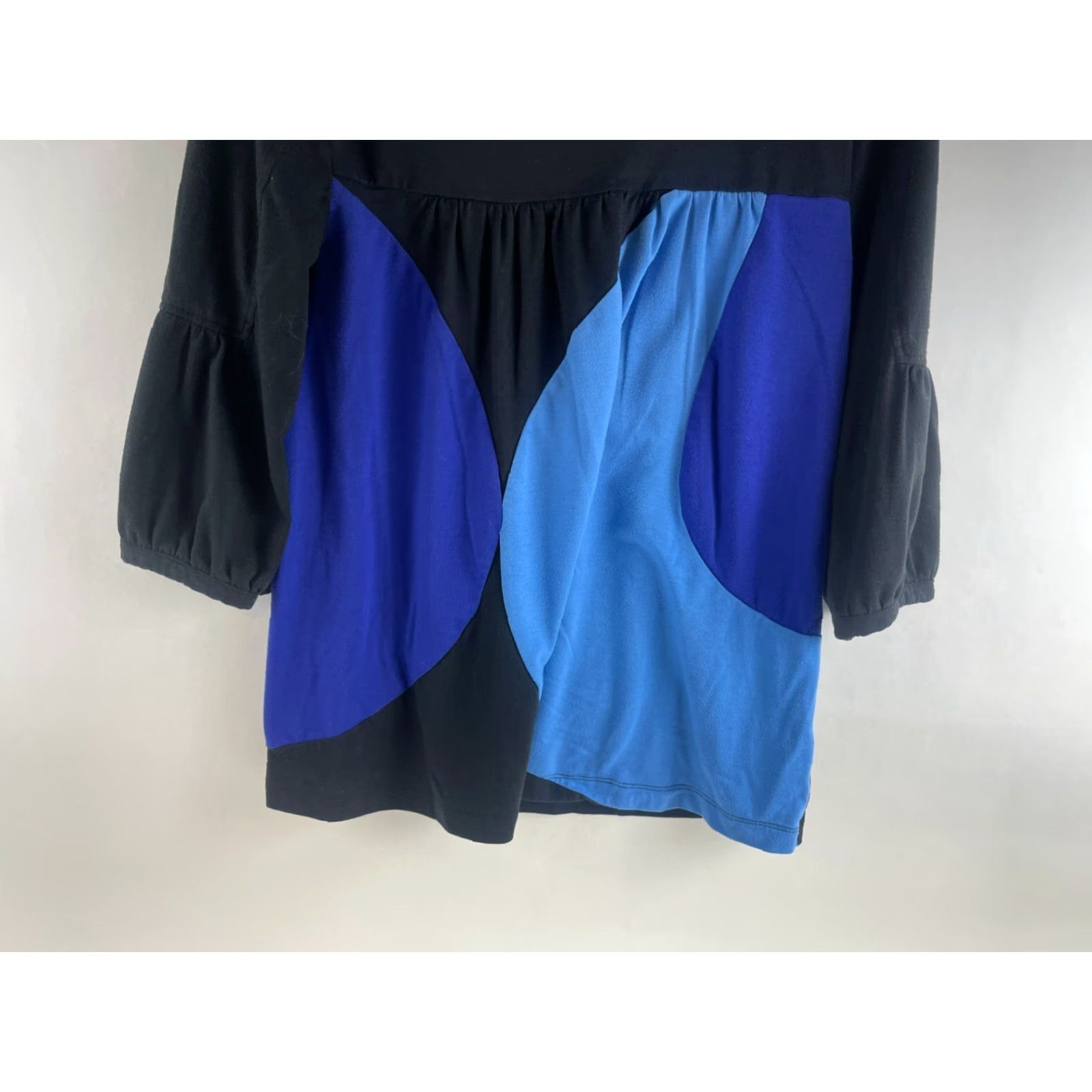 Vintage VINTAGE ELLE Shirt Women's Size Medium Black Blue Purple 3/4 Sleeve Abstract Patches Shirt Ladies Medium Black Blue Purple 3/4 Sleeve Abstract Patches Size M / US 6-8 / IT 42-44 - 4 Thumbnail
