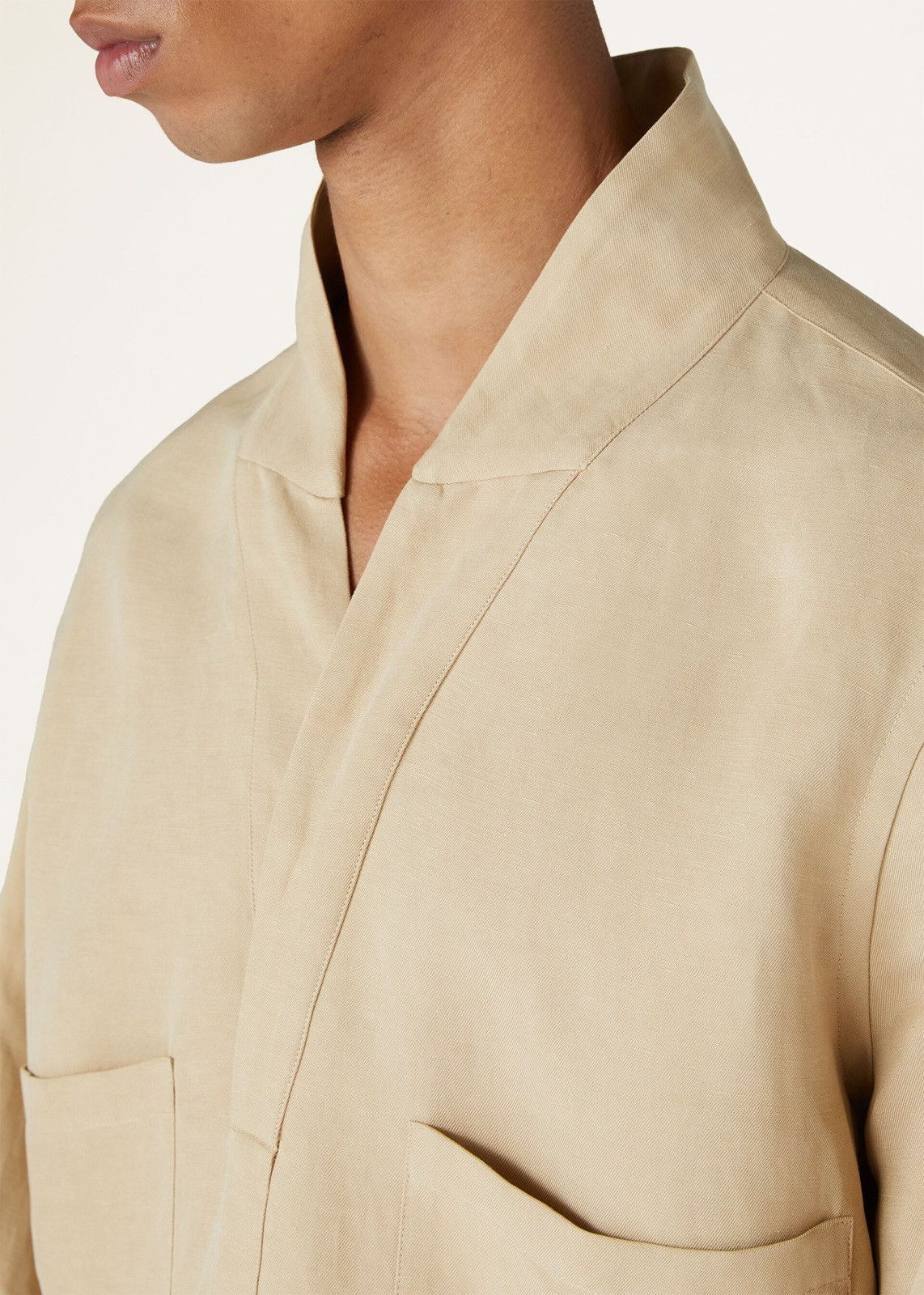 Loro Piana o1srvl11e0325 FAN6945 Biwa Silk Shirt in Beige Size US S / EU 44-46 / 1 - 6 Thumbnail