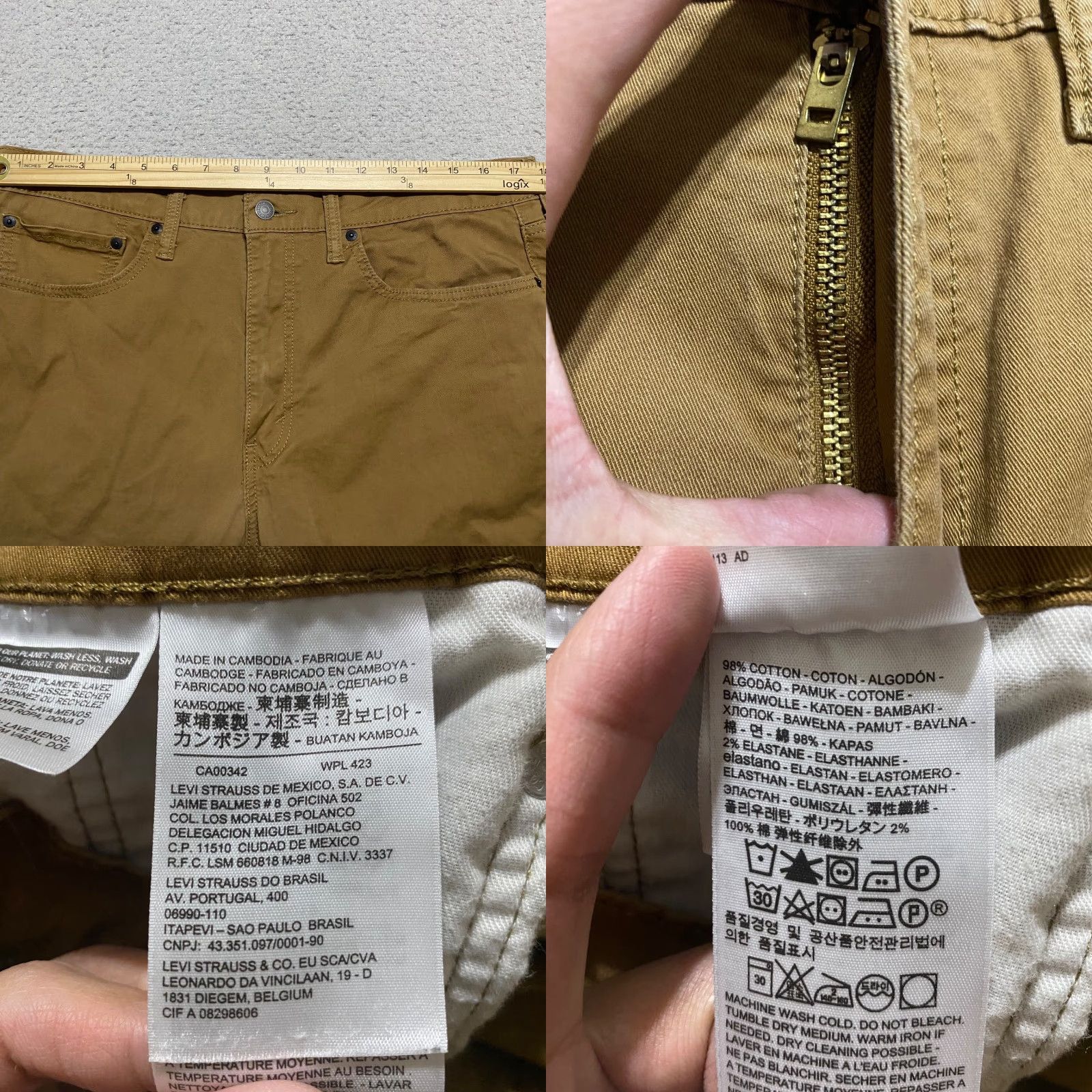 Levi's Levi's 502 Mens Jeans Beige Medium Wash Regular Fit Tapered Leg 36x32 Size US 36 / EU 52 - 8 Thumbnail
