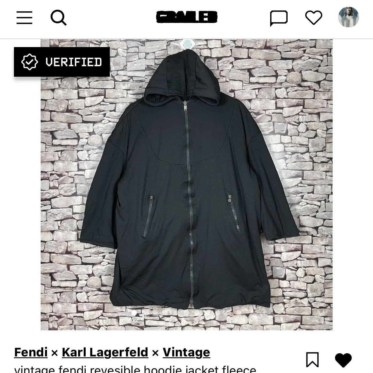 Fendi vintage fendi revesible hoodie jacket fleece Size US XL / EU 56 / 4 - 12 Thumbnail