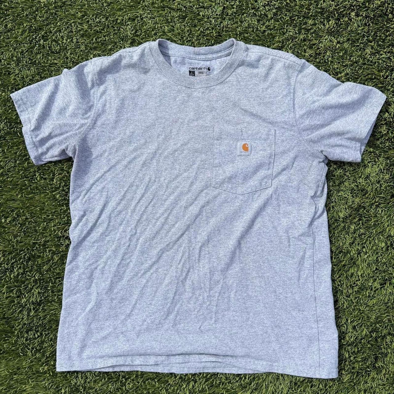 Carhartt Carhartt Pocket Tee Shirt Grey Gray Size L Size US L / EU 52-54 / 3 - 1 Thumbnail