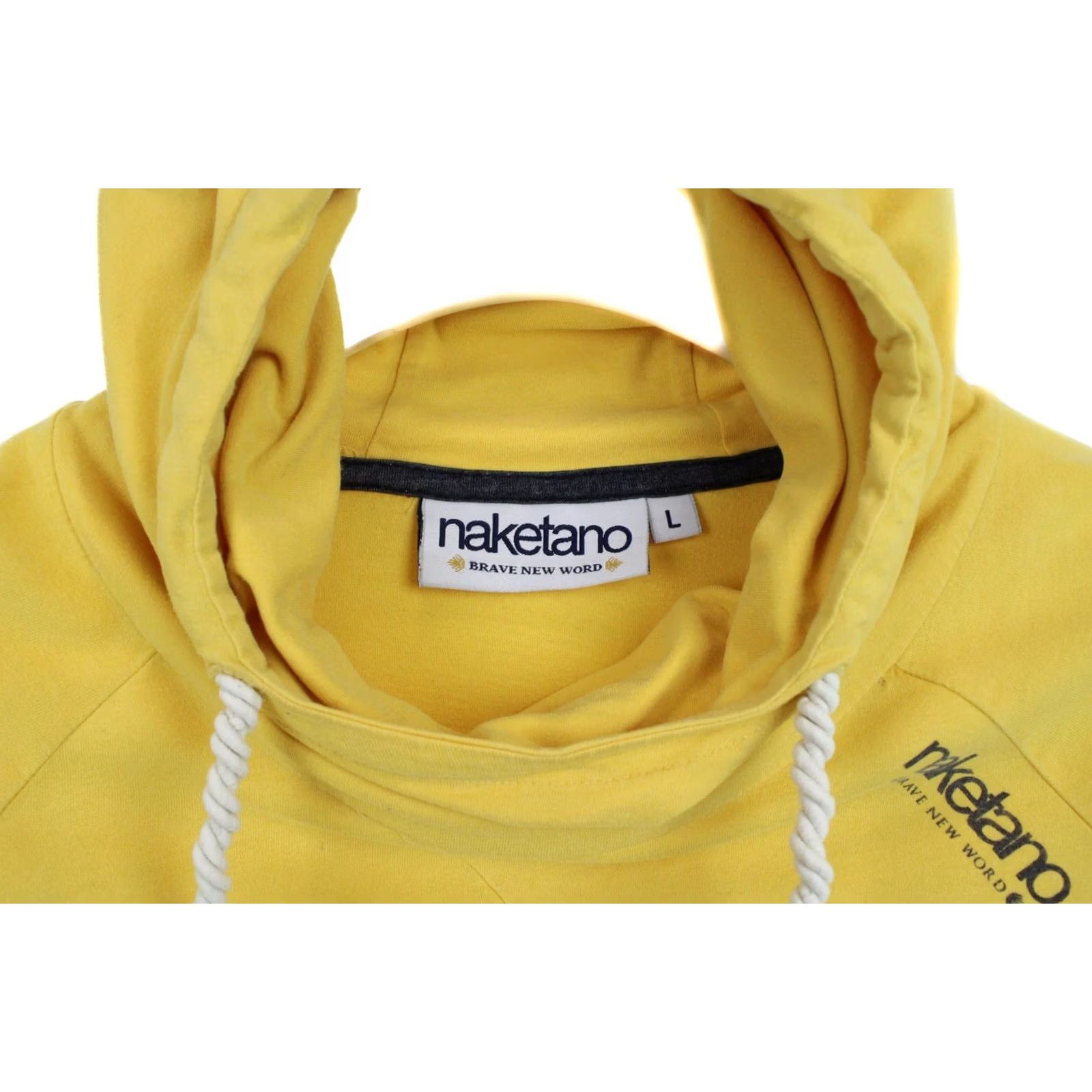 Vintage Naketano Hoodie Women Large Pullover Yellow Size L / US 10 / IT 46 - 4 Thumbnail