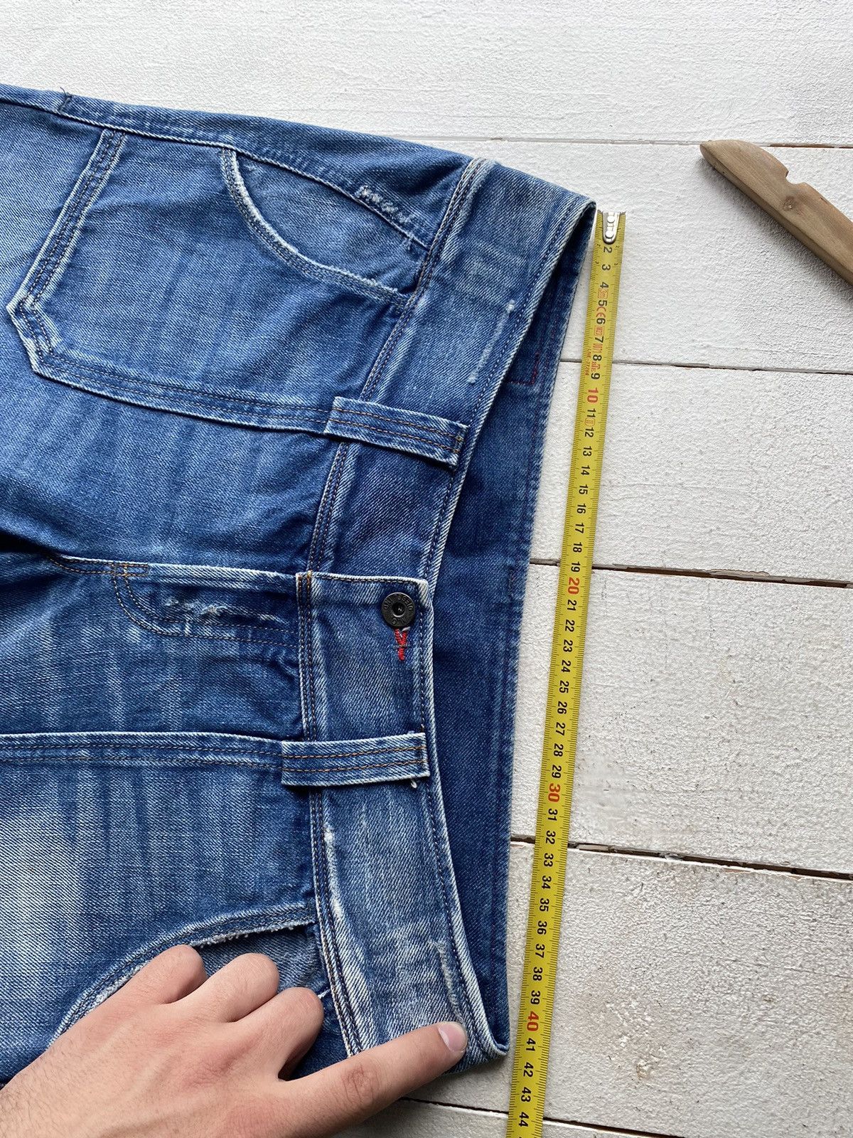 Diesel × Vintage 🔥Diesel Distressed Dirty Flared Bootcut Bell Blue Jeans y2k Size 32" / US 10 / IT 46 - 10 Thumbnail