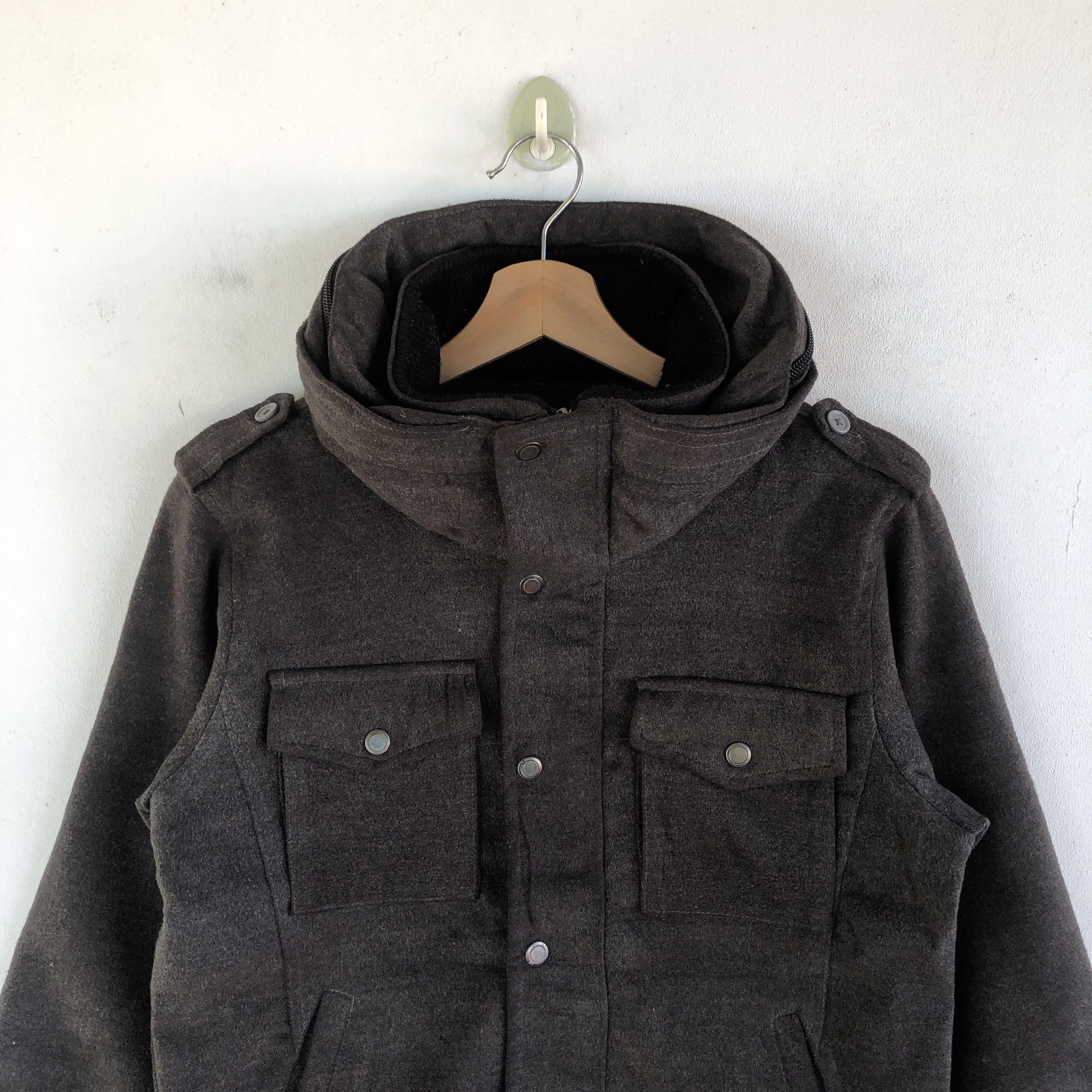 Japanese Brand × Vintage Vintage Y2K Nota Bene Hoodie Wool Bondage Chore Jackets Size US S / EU 44-46 / 1 - 3 Thumbnail