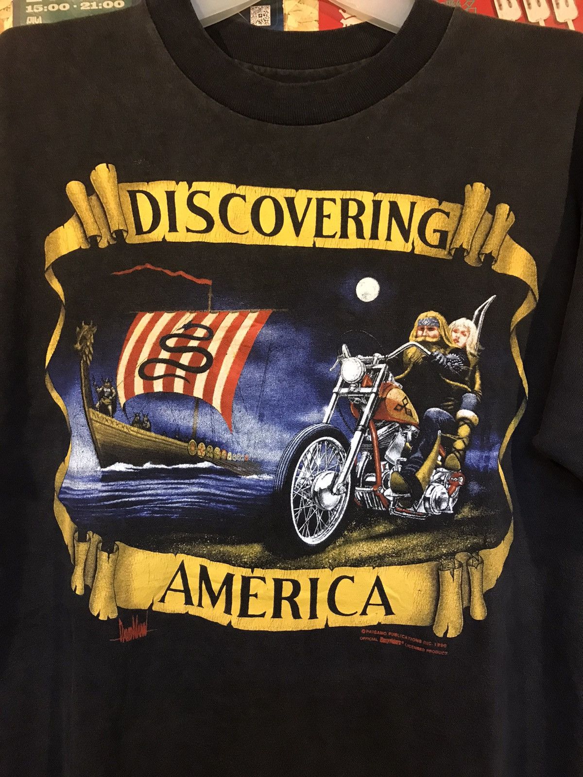 Hanes × Harley Davidson × Vintage Vintage Easyriders Discovering America 90s Tee Shirt Size US L / EU 52-54 / 3 - 2 Thumbnail