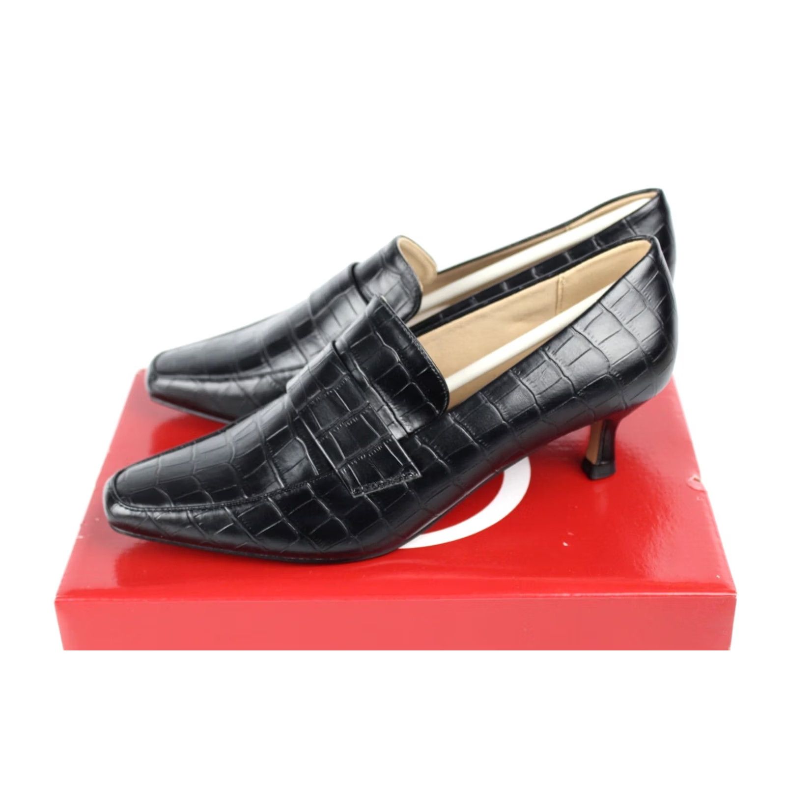 Vintage Journee Collection Women's Celina Pump Heels 7M Black Kitten Square Pump Heels Men? Size US 7 / IT 37 - 2 Thumbnail