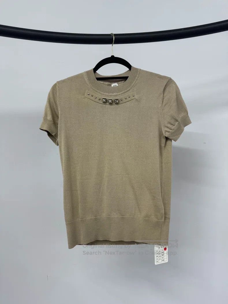 Hermes Hermes Khaki Knit Short Sleeve Size XS / US 0-2 / IT 36-38 - 1 Thumbnail