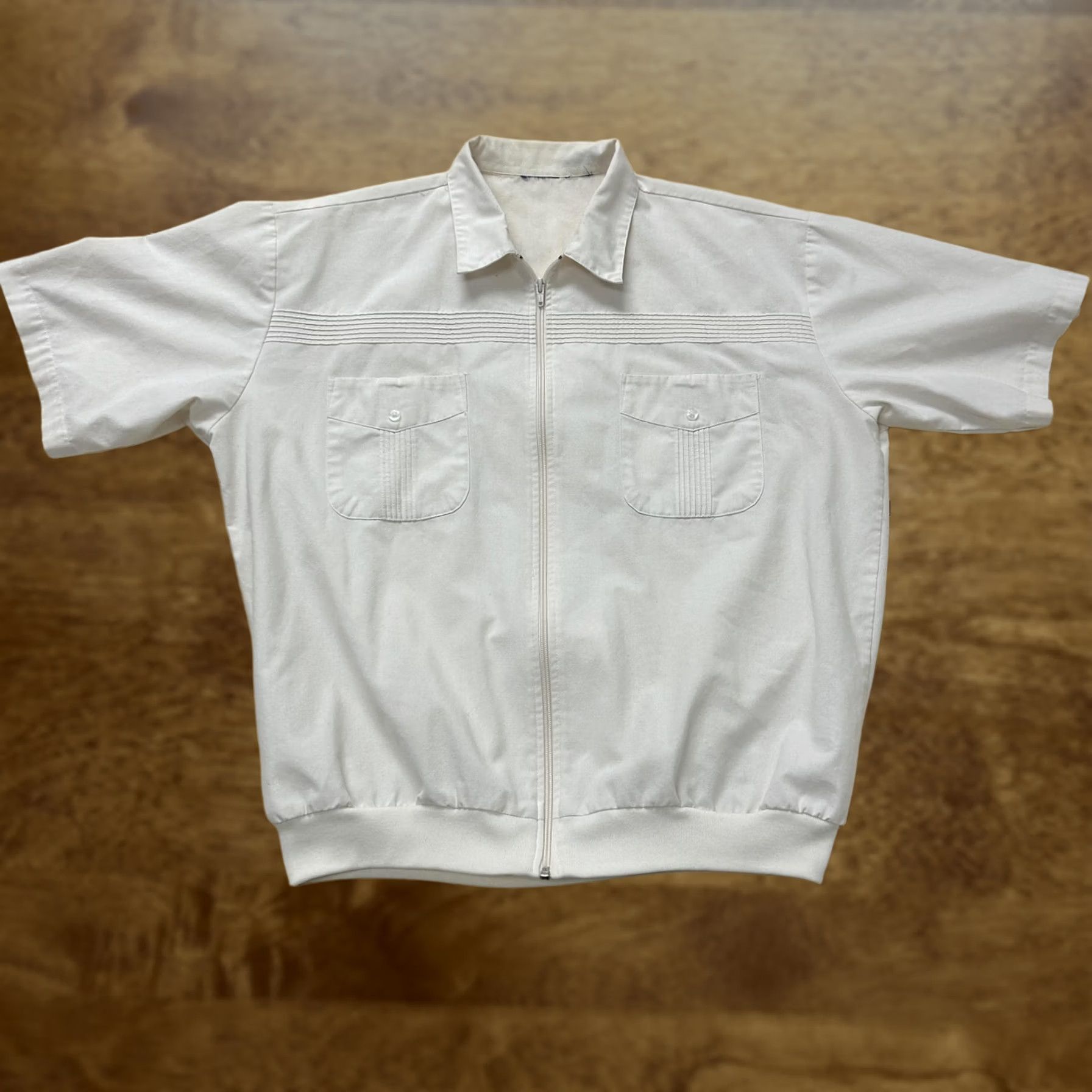 Vintage 80s Vintage Bomber Jacket - Mens 2XL White Cotton Canvas Size US 39 - 1 Thumbnail