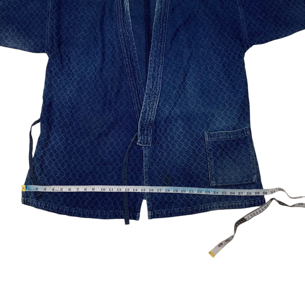 Vintage 90's Blue Indigo Sashiko Thick Weave Kimono #2742-C123 Size US L / EU 52-54 / 3 - 22 Thumbnail
