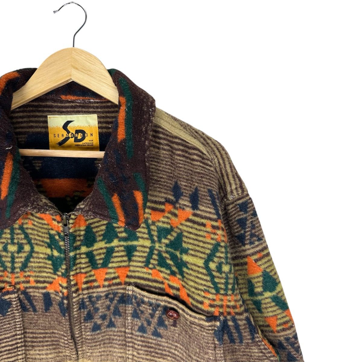 Native SEA DRAGON NAVAJO WOOL JACKET LIKE PENDLETON Size US L / EU 52-54 / 3 - 4 Thumbnail