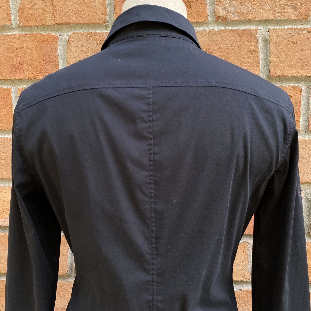 Jil Sander Jil Sander Black Fitted Long-Sleeve Stretch Shirt Size XS / US 0-2 / IT 36-38 - 9 Thumbnail