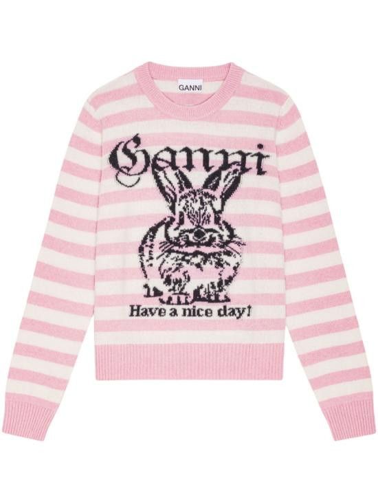 Ganni GANNI Women Sweater K2426 065 Pink Size L / US 10 / IT 46 - 1 Thumbnail