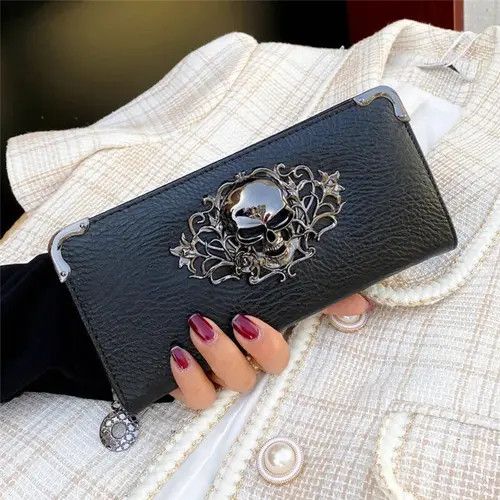 Other Black Skull Female Clutch Purse Size ONE SIZE - 1 Thumbnail