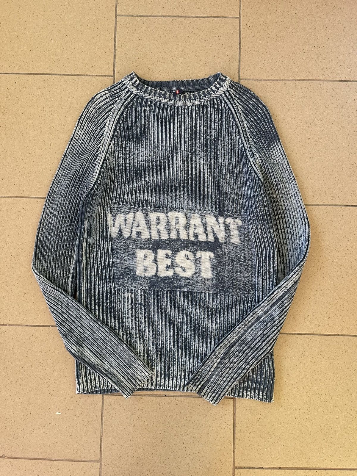 Japanese Brand Crazy Distressed Faded Effect Avant Garde Sweater Size US L / EU 52-54 / 3 - 1 Thumbnail
