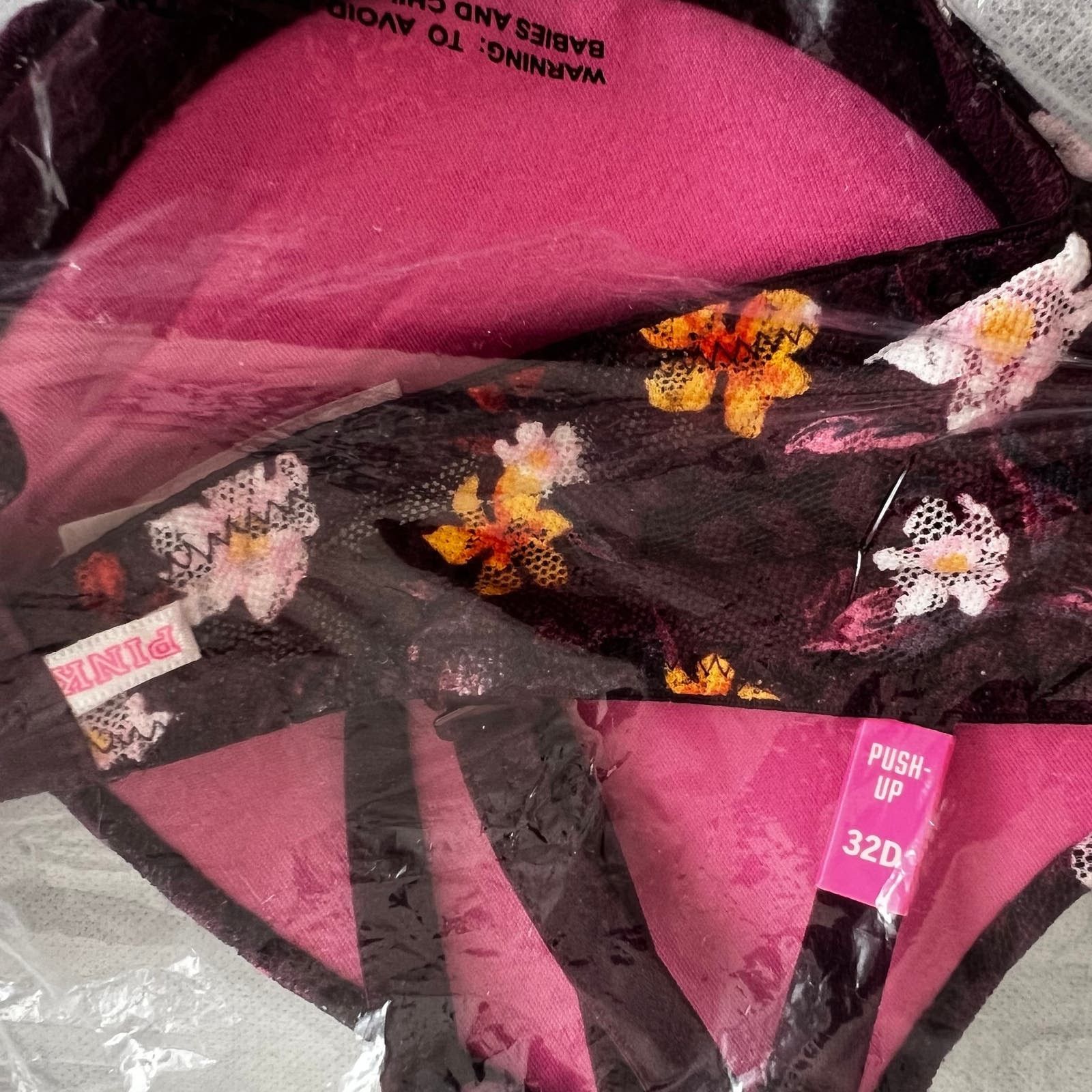 Victoria's Secret Victoria's Secret Pink Wear Everywhere Push-up Lace Bra, 32D Size ONE SIZE - 7 Thumbnail