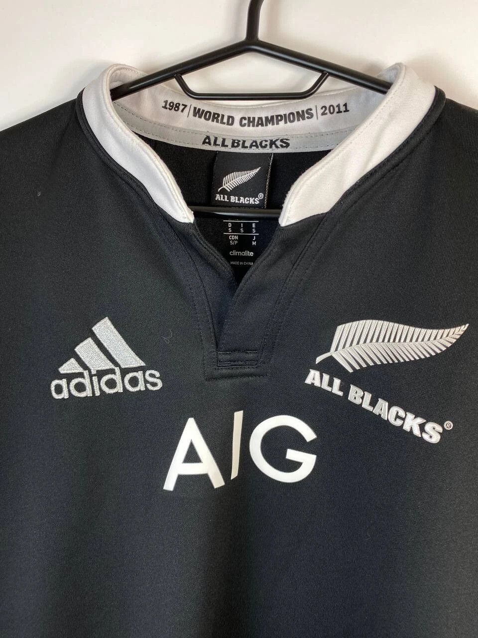 All Blacks New Zealand All Blacks Home Rugby Shirt 2013-2014 Adidas M Size US S / EU 44-46 / 1 - 2 Thumbnail
