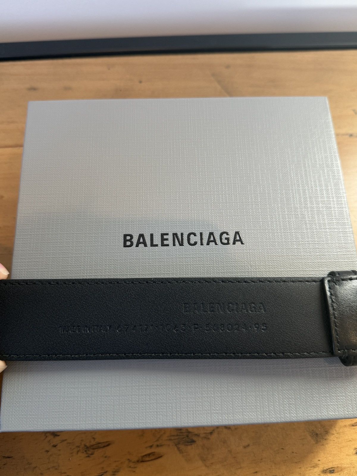 Balenciaga Balenciaga BB Leather Belt 95cm Green & Black Size 38 - 4 Thumbnail