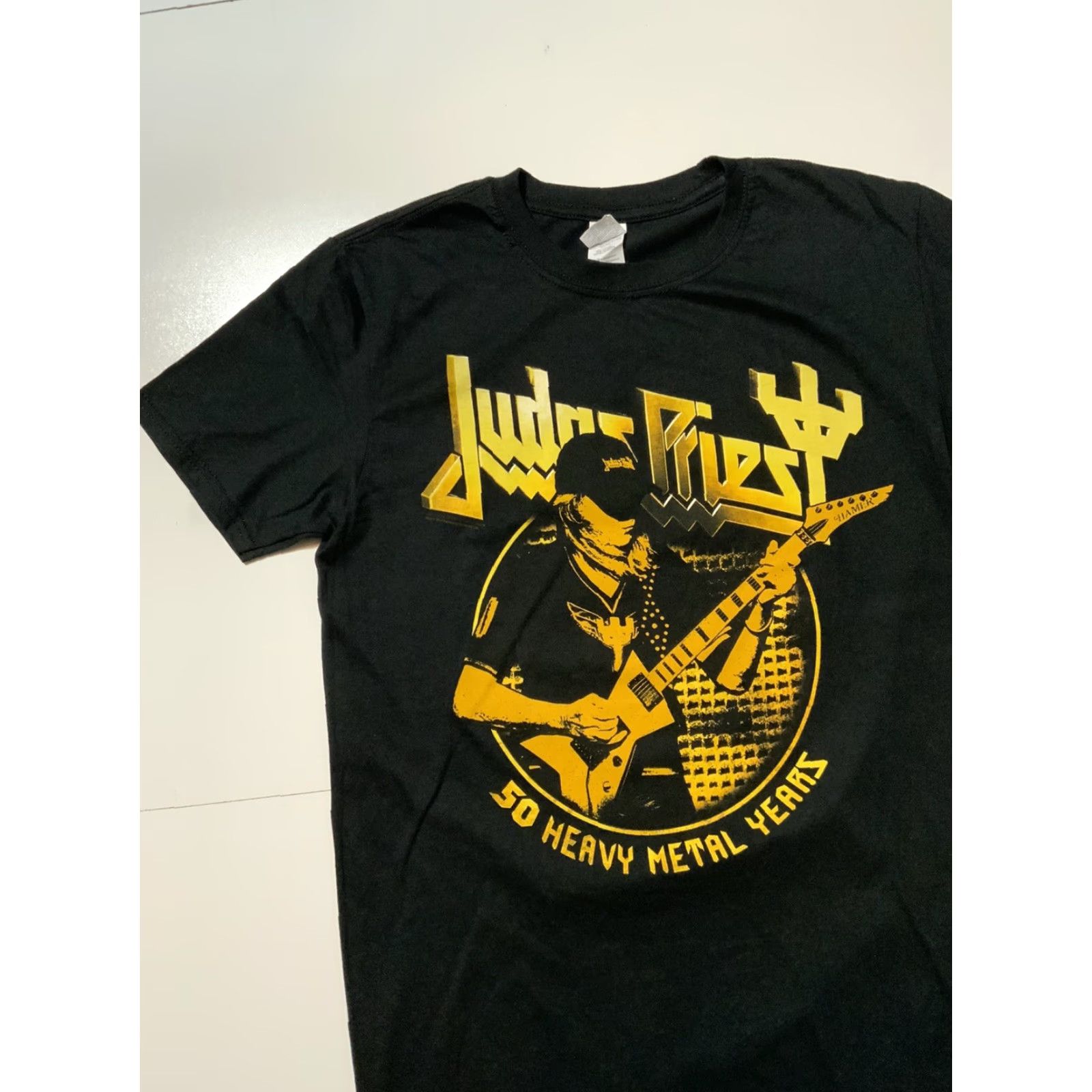 Gildan Judas Priest 50 Heavy Metal Years Glenn Tipton Rock Band S/S T-Shirt M Men Black MD Size US M / EU 48-50 / 2 - 3 Thumbnail