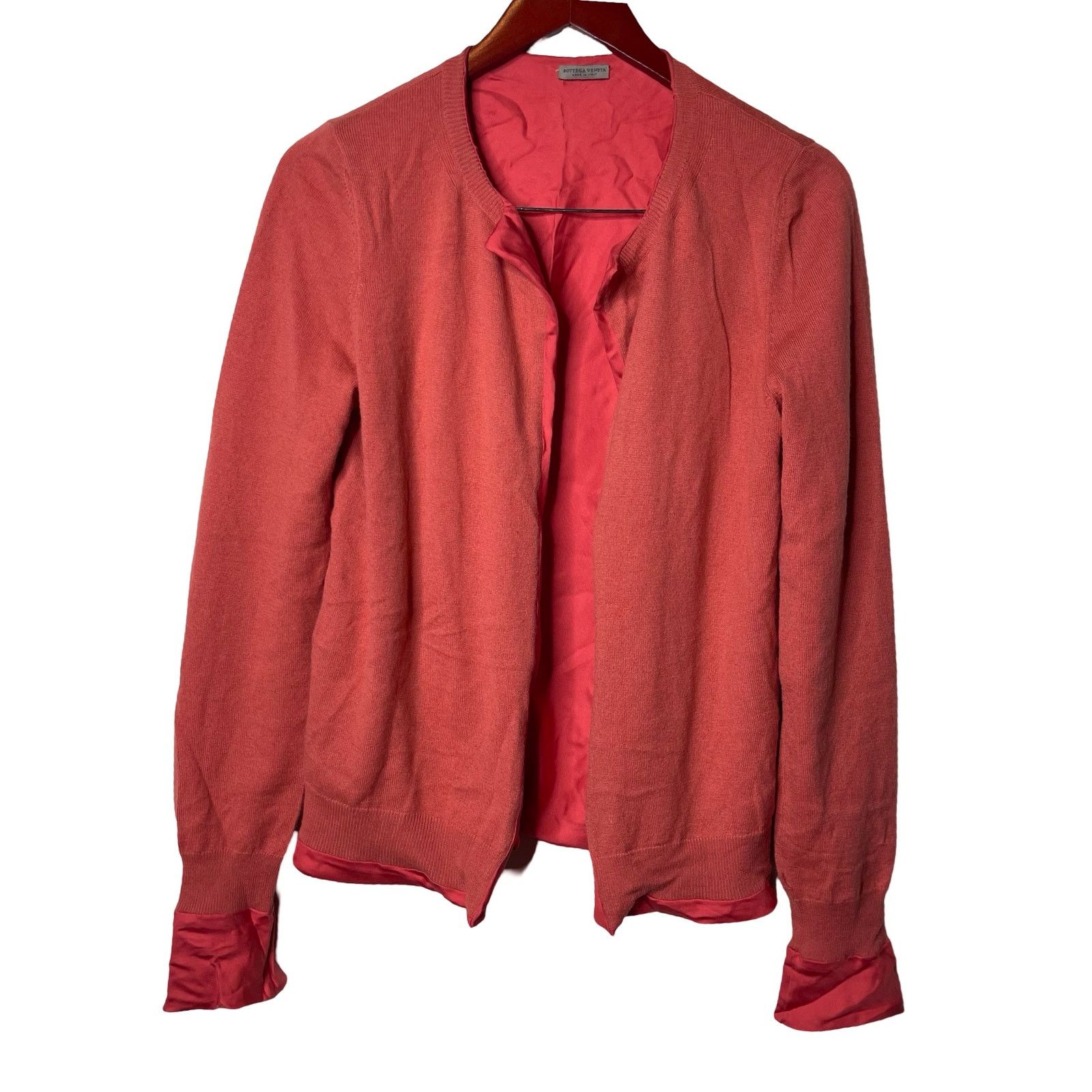 Bottega Veneta Bottega Veneta Cashmere Silk Coral Open Front Cardigan Size M / US 6-8 / IT 42-44 - 7 Thumbnail