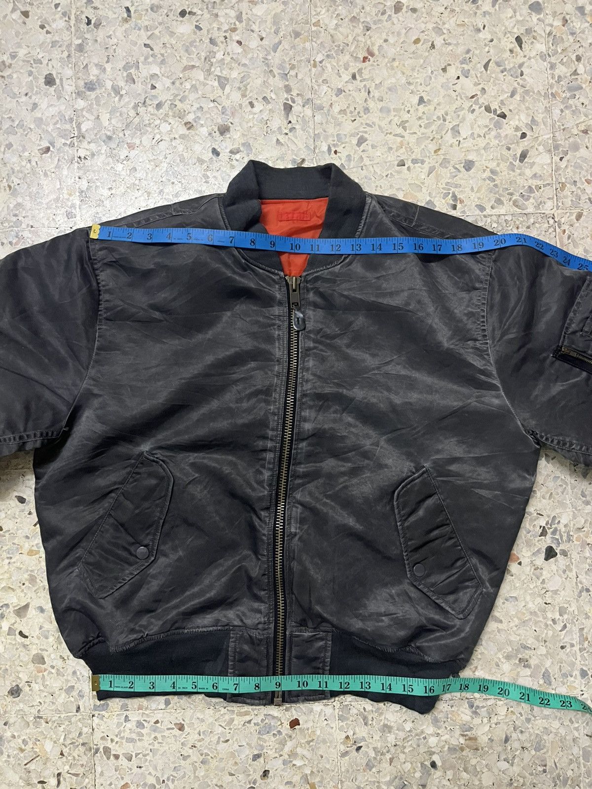 Japanese Brand Vintage Machope Japan MA-1 Bomber- Beautiful Sun-Faded Black Size US L / EU 52-54 / 3 - 13 Thumbnail